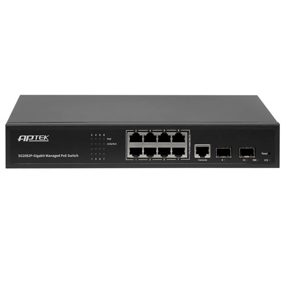 8-Port PoE L2 Managed Gigabit Switch APTEK SG2082P